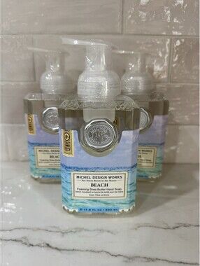 Set Of 3 Michel Design Works Beach Foaming Hand Soap Clean Sea Breeze 17.8Fl Oz